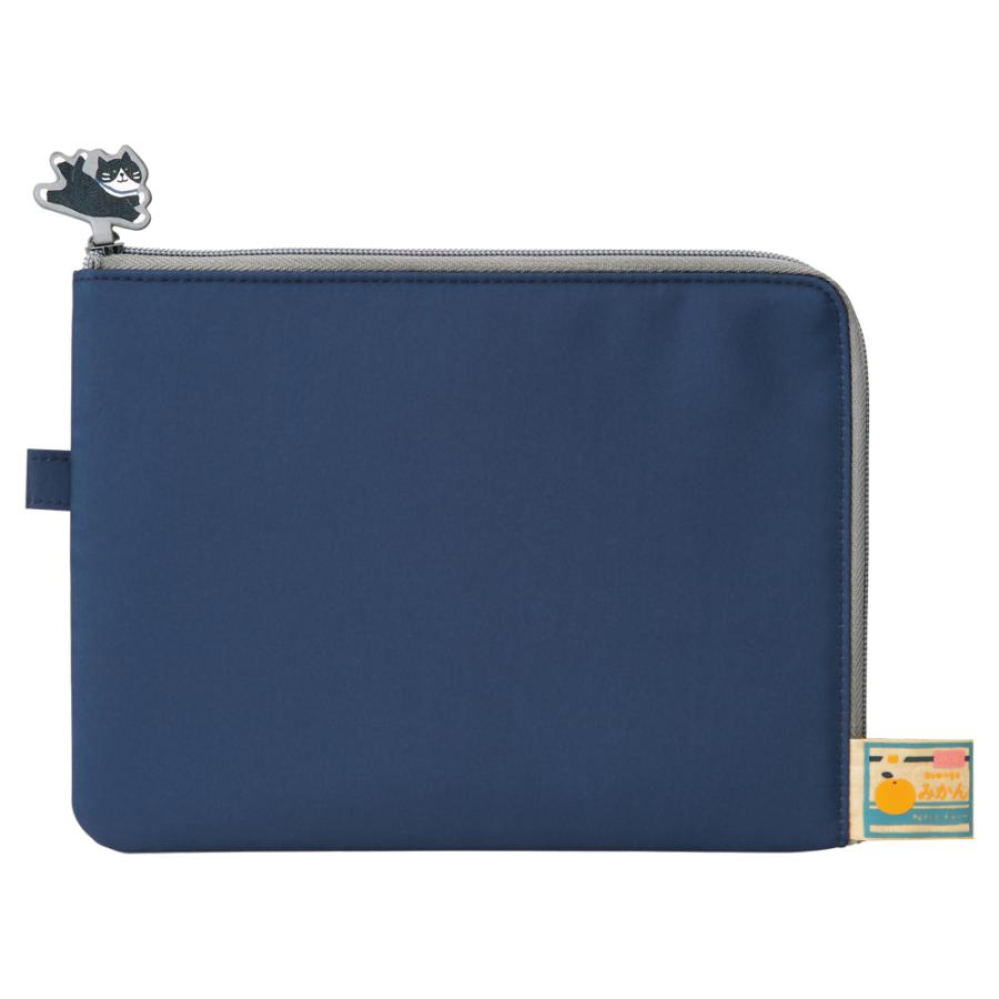 LIHIT LAB.＜リヒトラブ＞ にゃんシーン フラットポーチ インディゴブルー A2222-11 | LIHIT LAB.
