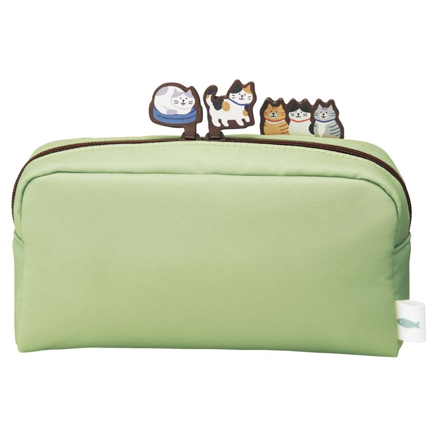 LIHIT LAB.＜リヒトラブ＞ にゃんシーン ボックスペンポーチ Ｌ ピスタチオグリーン A2224-7 | LIHIT LAB. | 07