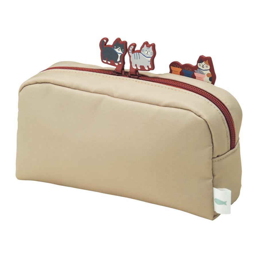 LIHIT LAB.＜リヒトラブ＞ にゃんシーン ボックスペンポーチ Ｌ ビスケットベージュ A2224-16 | LIHIT LAB.