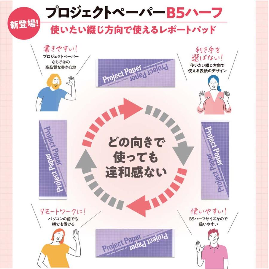 オキナ okina 方眼ノート プロジェクトペーパー B5 ハーフサイズ タンザナイト PH1668 | OKINA | 04