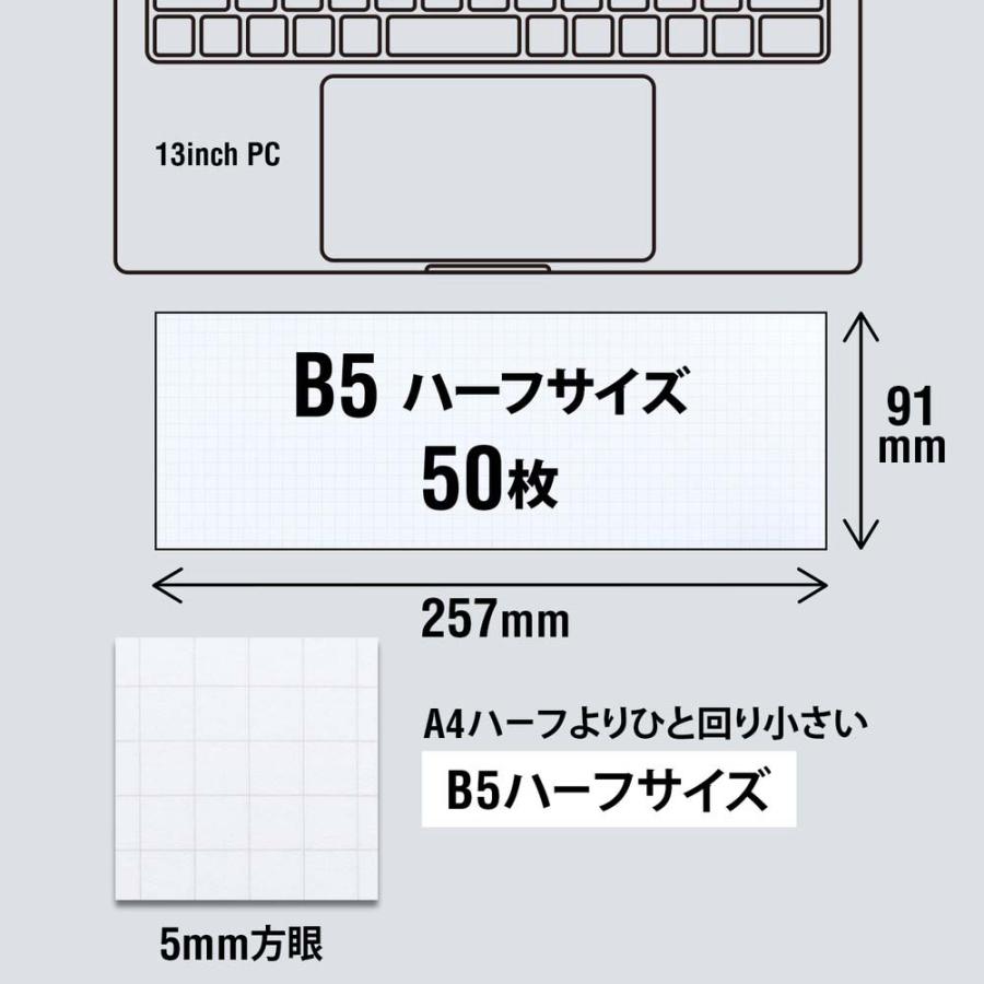 オキナ okina 方眼ノート プロジェクトペーパー B5 ハーフサイズ ムーンストーン PH1669 | OKINA | 03