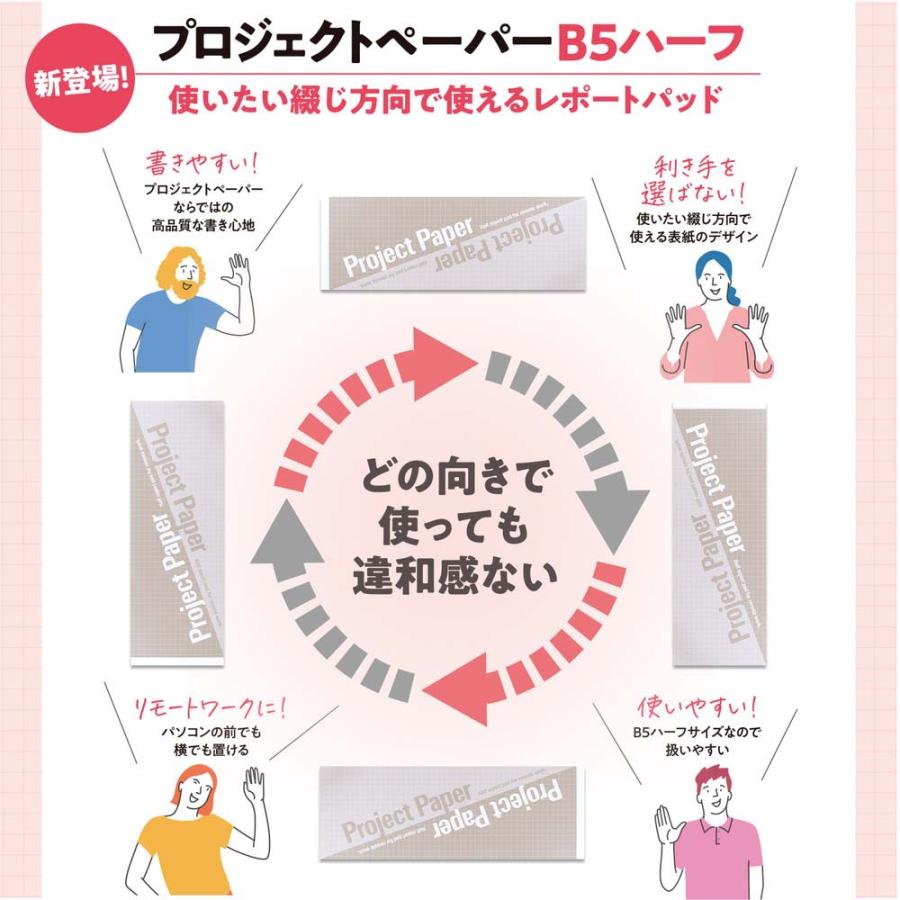 オキナ okina 方眼ノート プロジェクトペーパー B5 ハーフサイズ ムーンストーン PH1669 | OKINA | 04