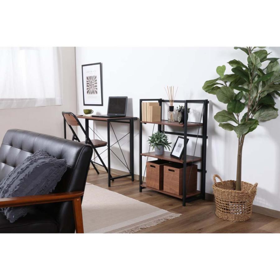 不二貿易 折りたたみシェルフ アロン3段 ブラウン 73638 | 不二貿易 | 12