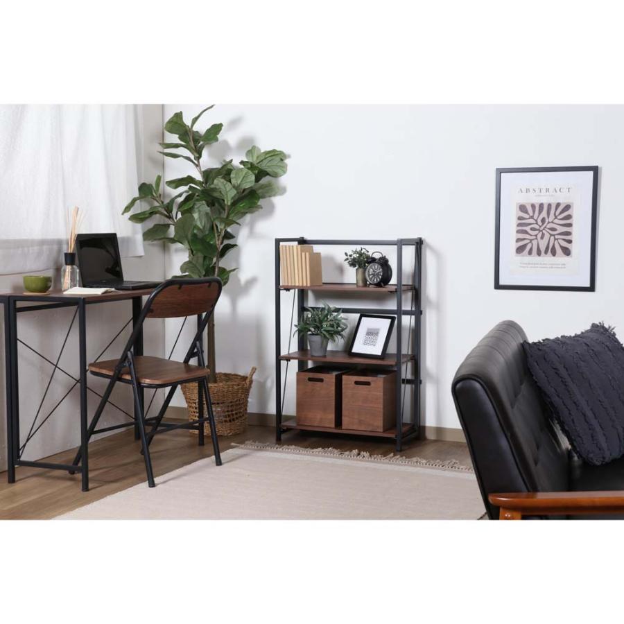 不二貿易 折りたたみシェルフ アロン3段 ブラウン 73638 | 不二貿易 | 15