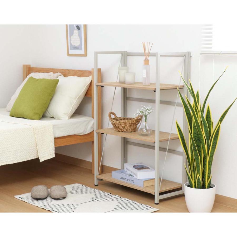 不二貿易 折りたたみシェルフ アロン3段 ナチュラル 73639 | 不二貿易 | 11