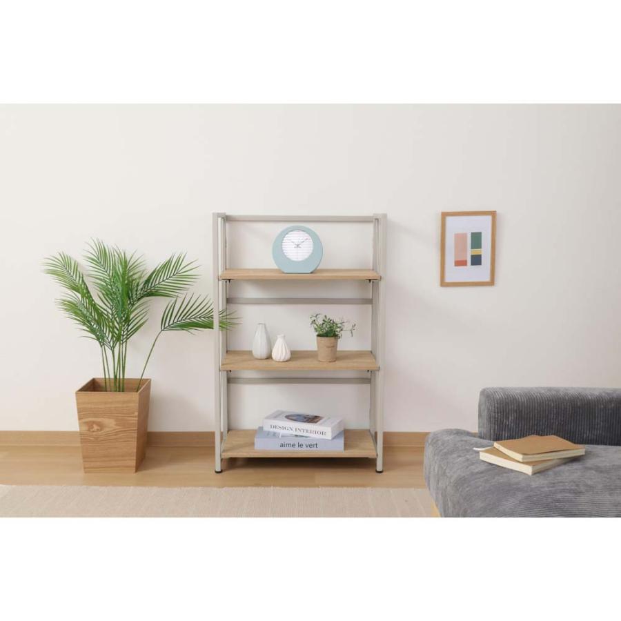 不二貿易 折りたたみシェルフ アロン3段 ナチュラル 73639 | 不二貿易 | 14