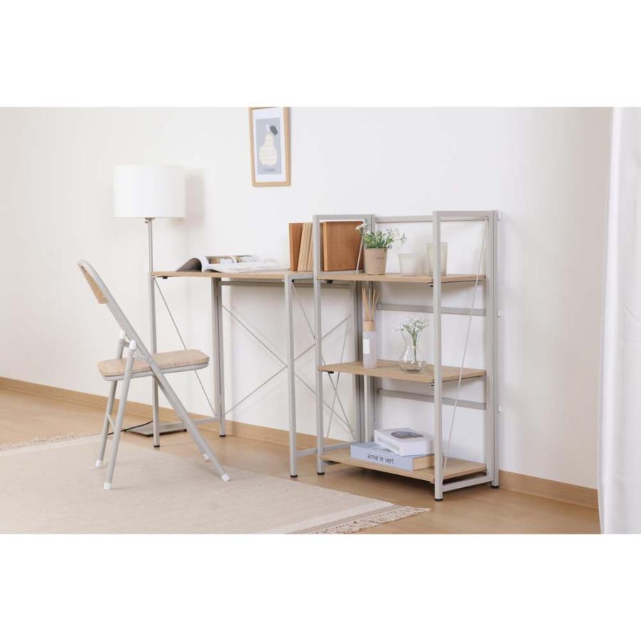 不二貿易 折りたたみシェルフ アロン3段 ナチュラル 73639 | 不二貿易 | 15