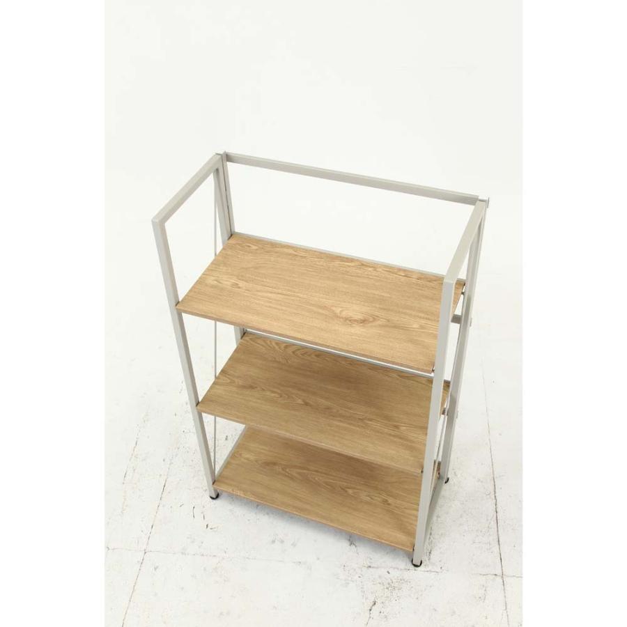 不二貿易 折りたたみシェルフ アロン3段 ナチュラル 73639 | 不二貿易 | 06
