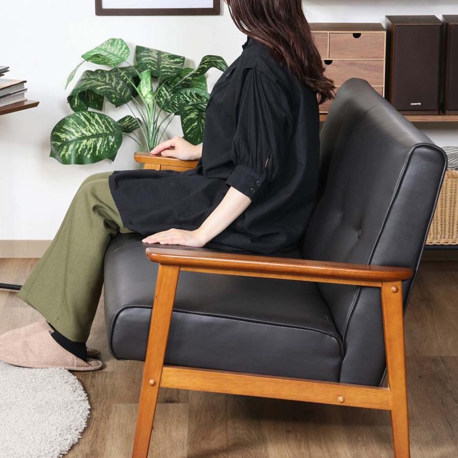 不二貿易 バイキャストPUソファ ミート 2P ダークブラウン 73761 | 不二貿易 | 04