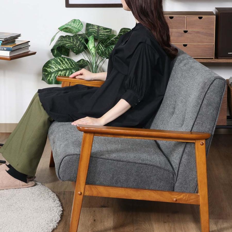 不二貿易 厚手ファブリックソファ ミート 2P グレー 73763 | 不二貿易 | 04