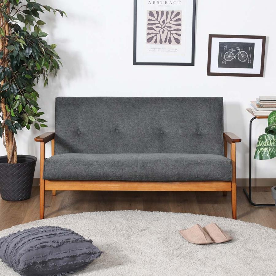 不二貿易 厚手ファブリックソファ ミート 2P グレー 73763 | 不二貿易 | 05
