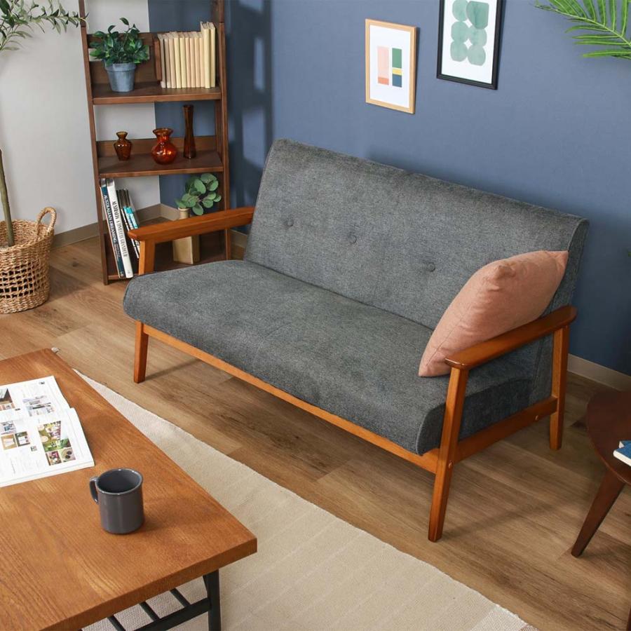 不二貿易 厚手ファブリックソファ ミート 2P グレー 73763 | 不二貿易 | 06