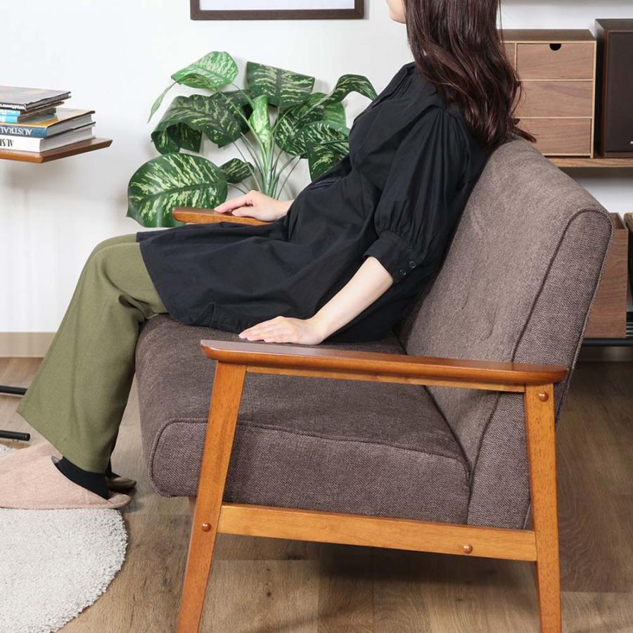 不二貿易 厚手ファブリックソファ ミート 2P ブラウン 73764 | 不二貿易 | 04