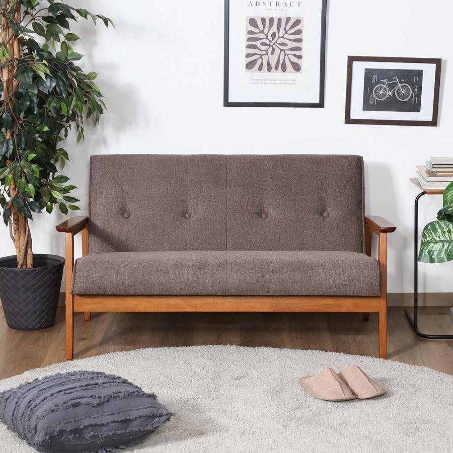 不二貿易 厚手ファブリックソファ ミート 2P ブラウン 73764 | 不二貿易 | 05