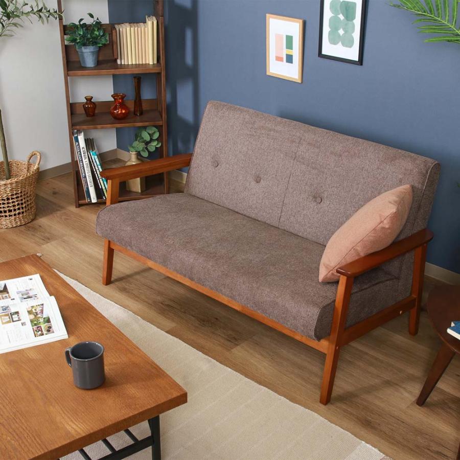 不二貿易 厚手ファブリックソファ ミート 2P ブラウン 73764 | 不二貿易 | 06