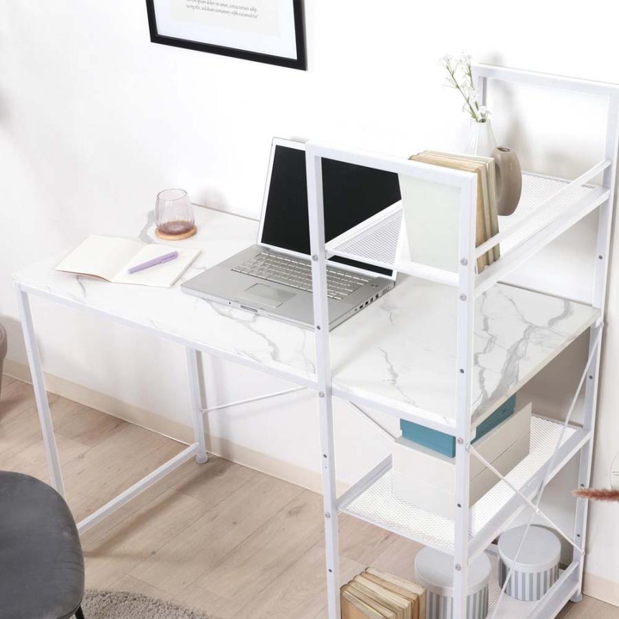 不二貿易 左右組み換えラック付きデスク ルカ ストーン 73613 | 不二貿易 | 01