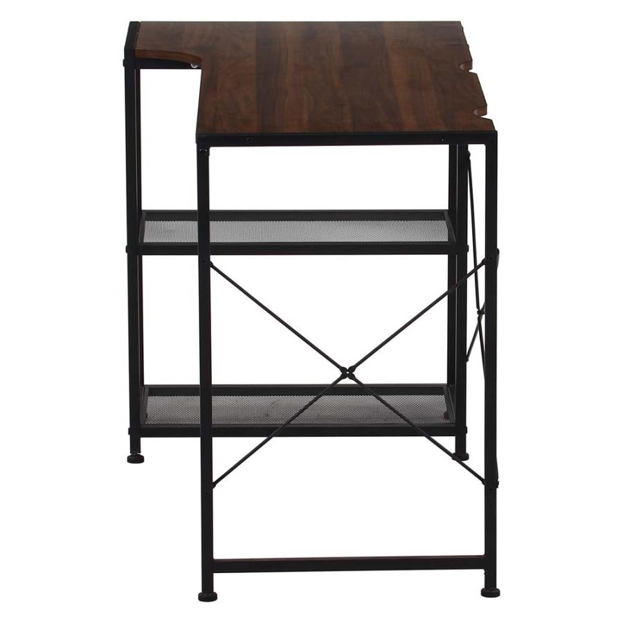 【欠品中:納期未定 入荷次第発送】不二貿易 左右組み換えコーナーデスク ルカ ブラウン 73614 | 不二貿易 | 02