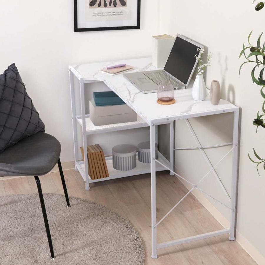 【欠品中:納期未定 入荷次第発送】不二貿易 左右組み換えコーナーデスク ルカ ストーン 73616 | 不二貿易 | 05