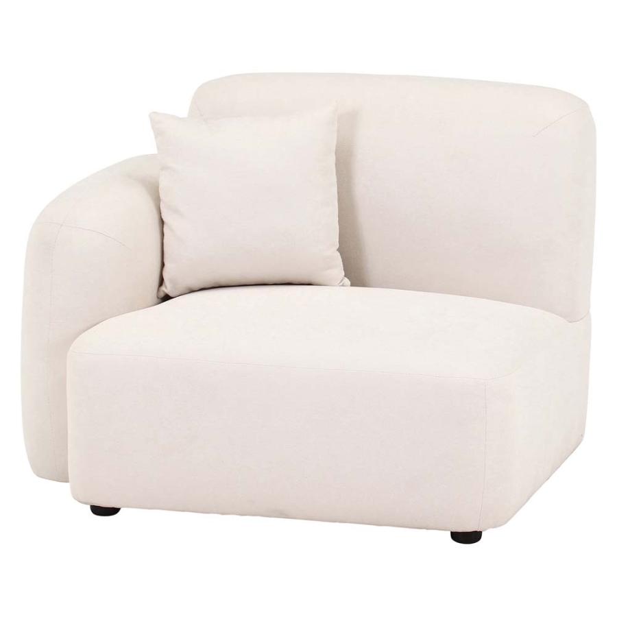 不二貿易 Chamill 1人掛けソファ(右肘) アイボリー 41304 | 不二貿易