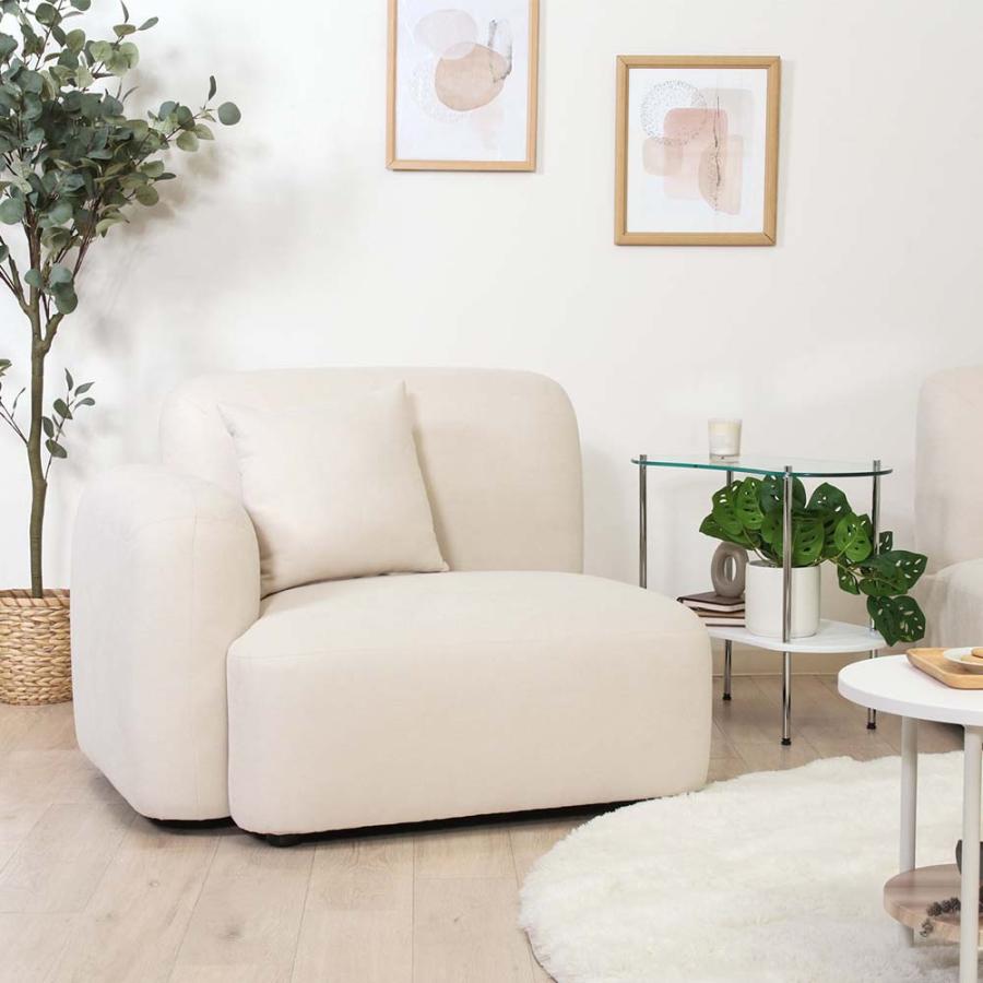 不二貿易 Chamill 1人掛けソファ(右肘) アイボリー 41304 | 不二貿易 | 06