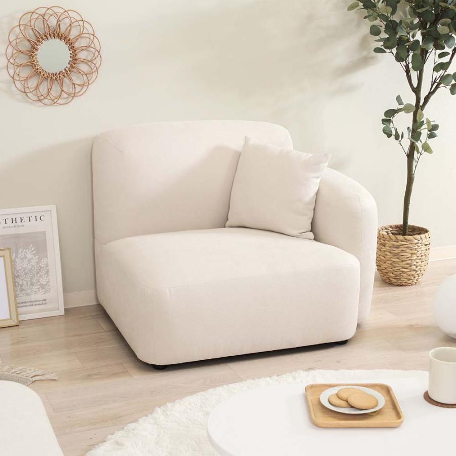 不二貿易 Chamill 1人掛けソファ(左肘) アイボリー 41305 | 不二貿易 | 06