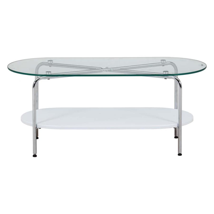 不二貿易 Chamill ガラスセンターテーブル ホワイト 41313 | 不二貿易 | 01