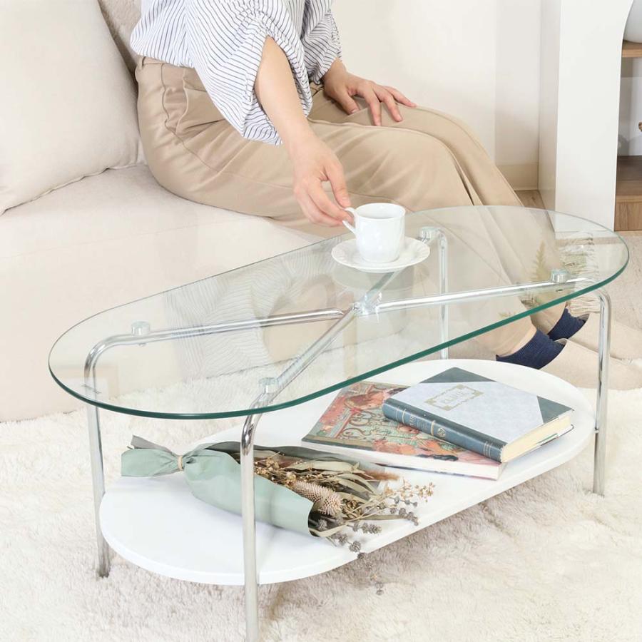 不二貿易 Chamill ガラスセンターテーブル ホワイト 41313 | 不二貿易 | 05