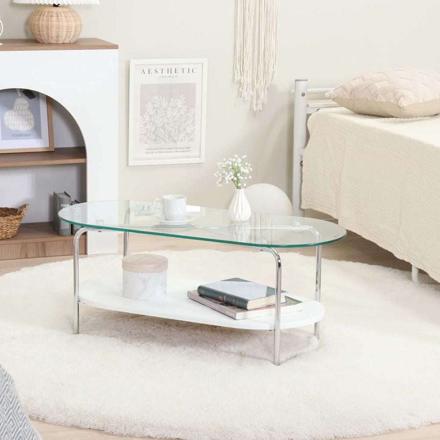 不二貿易 Chamill ガラスセンターテーブル ホワイト 41313 | 不二貿易 | 06