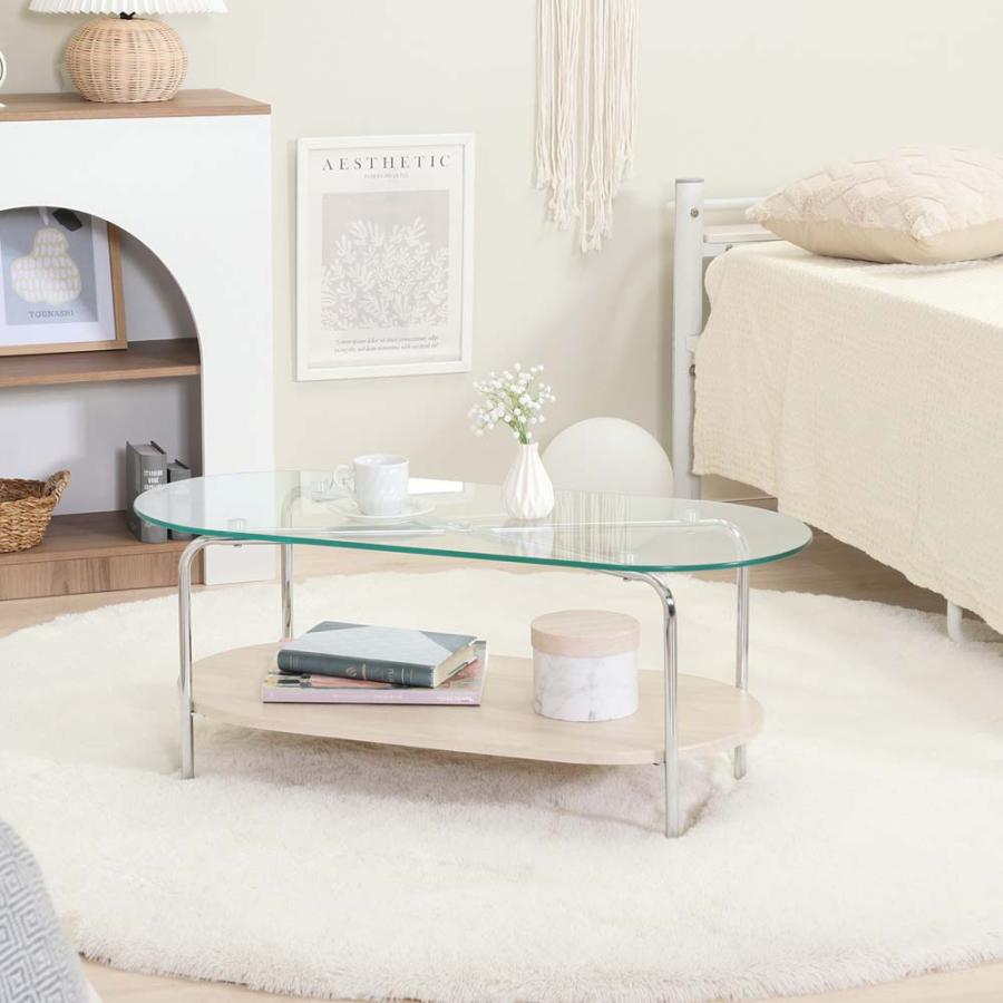 不二貿易 Chamill ガラスセンターテーブル 木目 41314 | 不二貿易 | 06