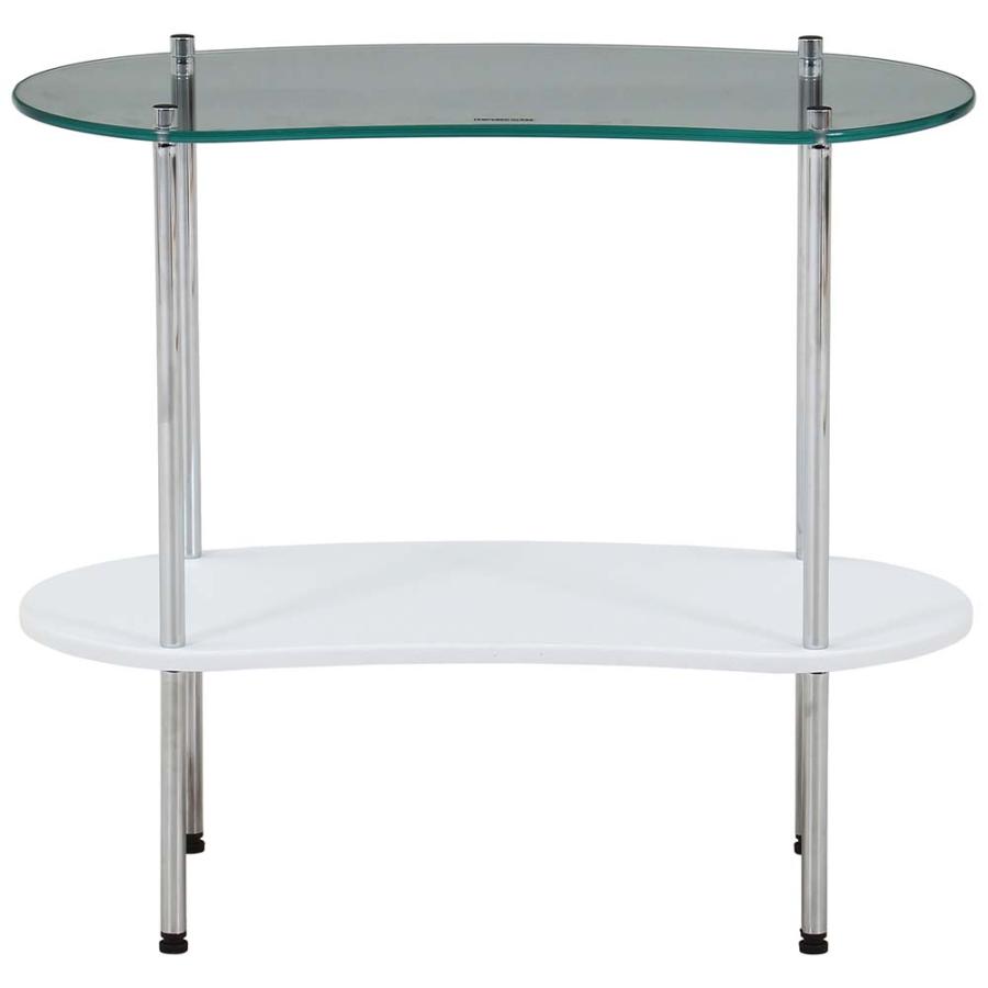 不二貿易 Chamill ガラスサイドテーブル ホワイト 41315 | 不二貿易 | 01