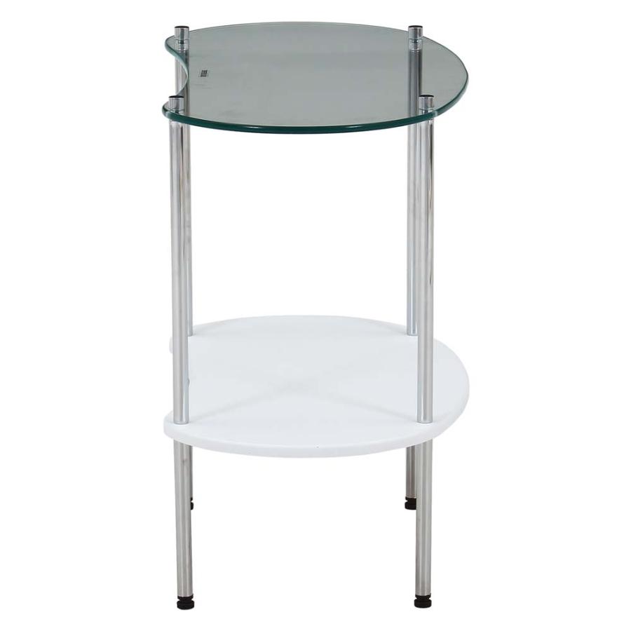 不二貿易 Chamill ガラスサイドテーブル ホワイト 41315 | 不二貿易 | 02