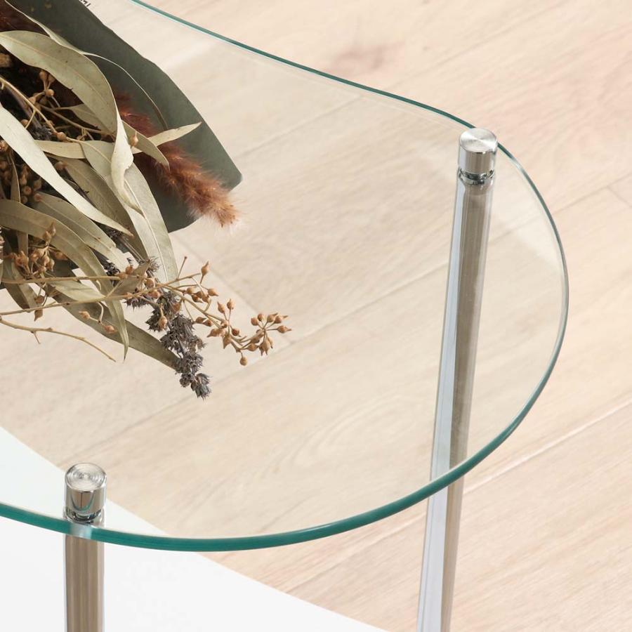 不二貿易 Chamill ガラスサイドテーブル ホワイト 41315 | 不二貿易 | 03