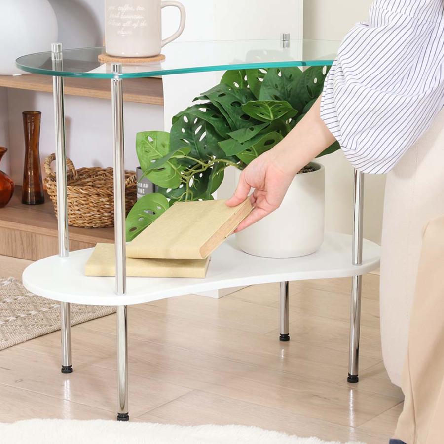 不二貿易 Chamill ガラスサイドテーブル ホワイト 41315 | 不二貿易 | 04