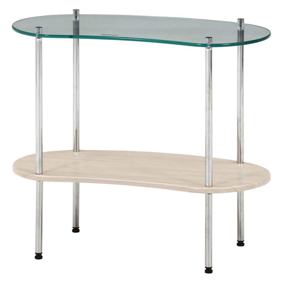 不二貿易 Chamill ガラスサイドテーブル 木目 41316 | 不二貿易