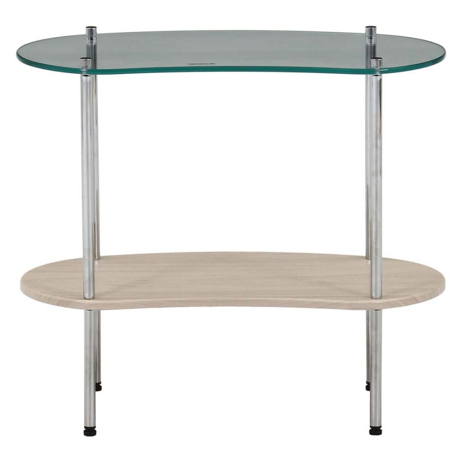 不二貿易 Chamill ガラスサイドテーブル 木目 41316 | 不二貿易 | 01