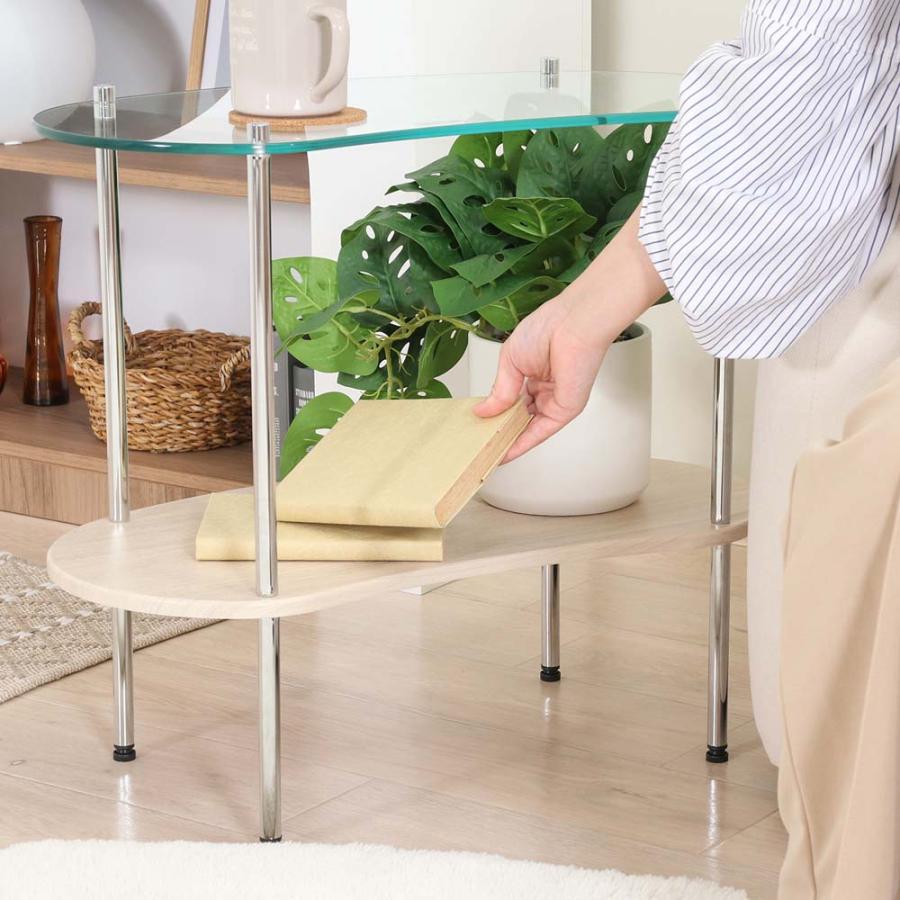 不二貿易 Chamill ガラスサイドテーブル 木目 41316 | 不二貿易 | 04