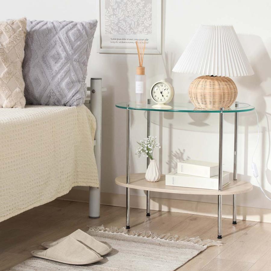 不二貿易 Chamill ガラスサイドテーブル 木目 41316 | 不二貿易 | 06