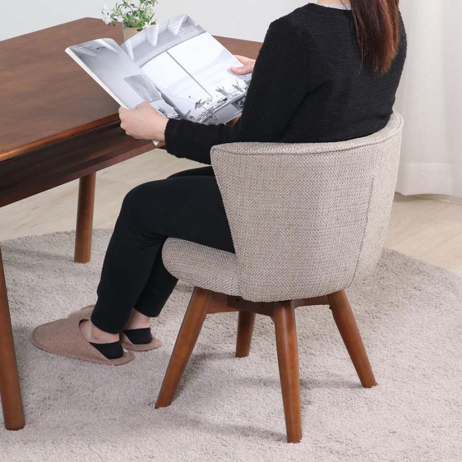 【美品】不二貿易 ダイニングチェア クラム　ファブリック 回転式　2脚セット 美品】不二貿易 ダイニングチェア クラム ファブリック 回転式 2