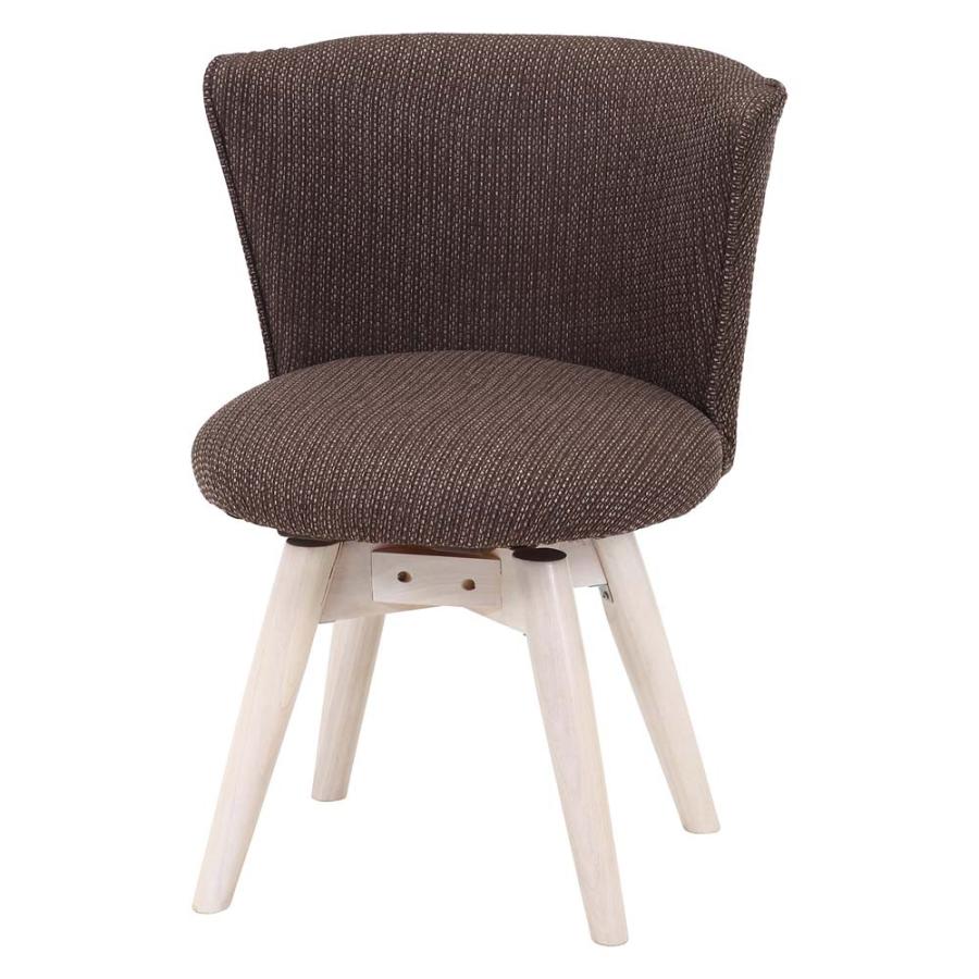 不二貿易 回転式 ダイニングチェア クラム ファブリック ブラウン 70565 | 不二貿易