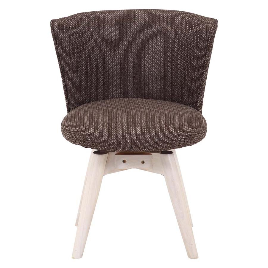 不二貿易 回転式 ダイニングチェア クラム ファブリック ブラウン 70565 | 不二貿易 | 01