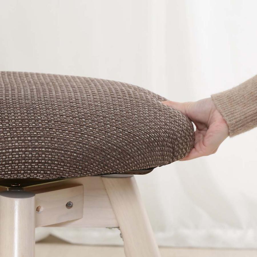 不二貿易 回転式 ダイニングチェア クラム ファブリック ブラウン 70565 | 不二貿易 | 04