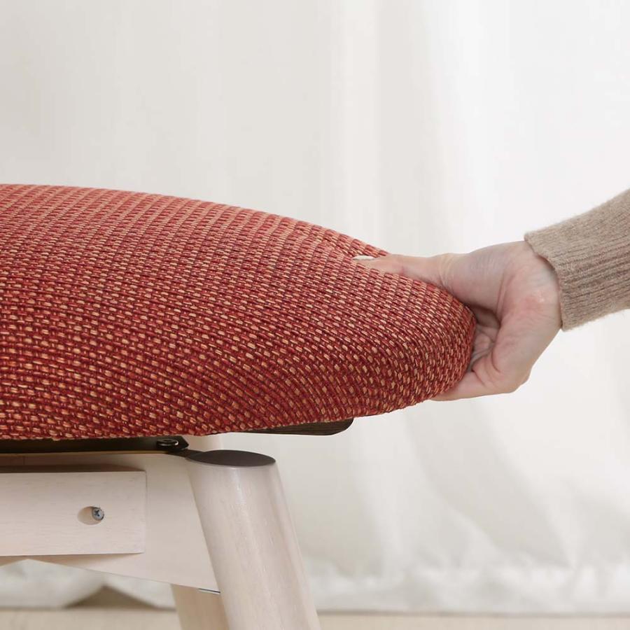 不二貿易 回転式 ダイニングチェア クラム ファブリック オレンジ 70566 | 不二貿易 | 04