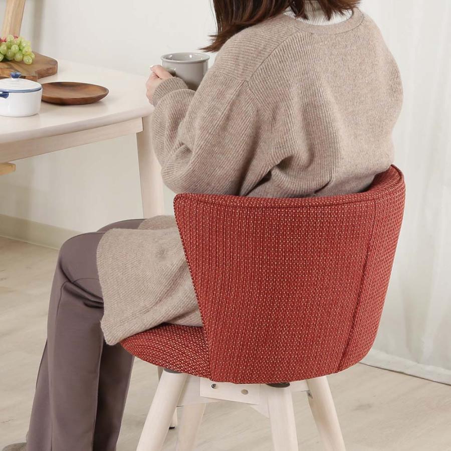 不二貿易 回転式 ダイニングチェア クラム ファブリック オレンジ 70566 | 不二貿易 | 05