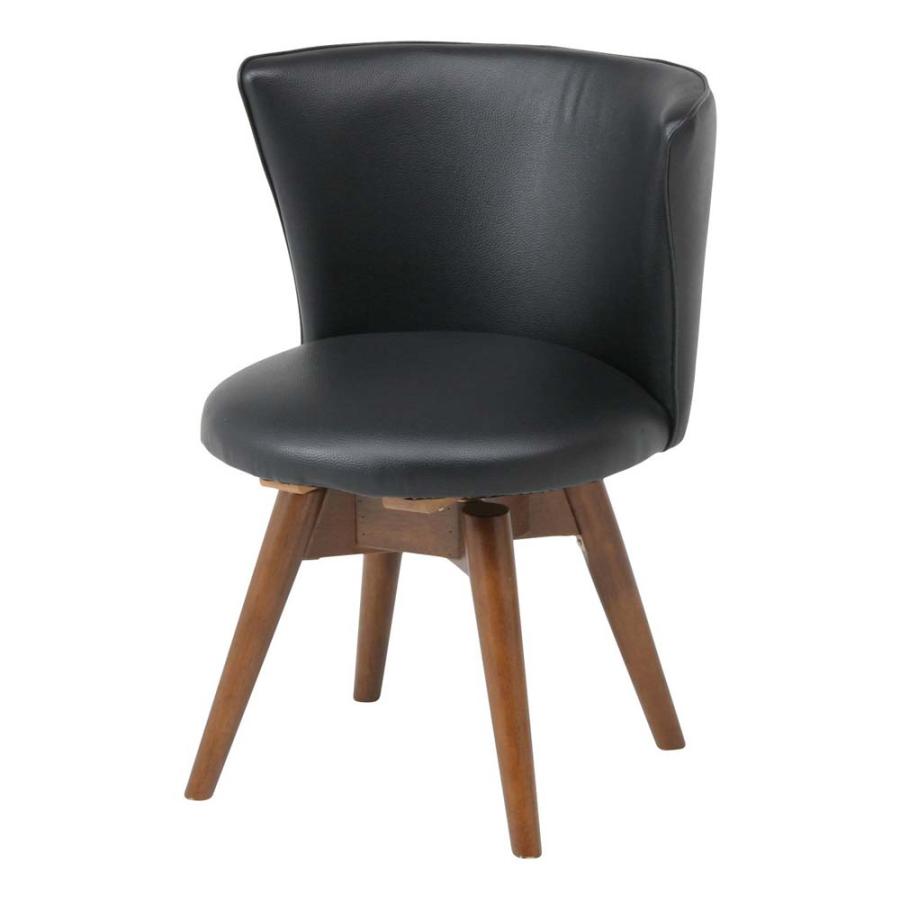 不二貿易 回転式 ダイニングチェア クラム PVC ブラック 88935 | 不二貿易