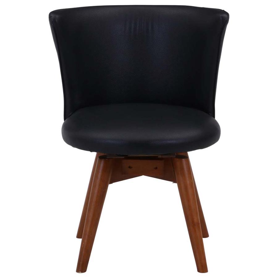 不二貿易 回転式 ダイニングチェア クラム PVC ブラック 88935 | 不二貿易 | 01