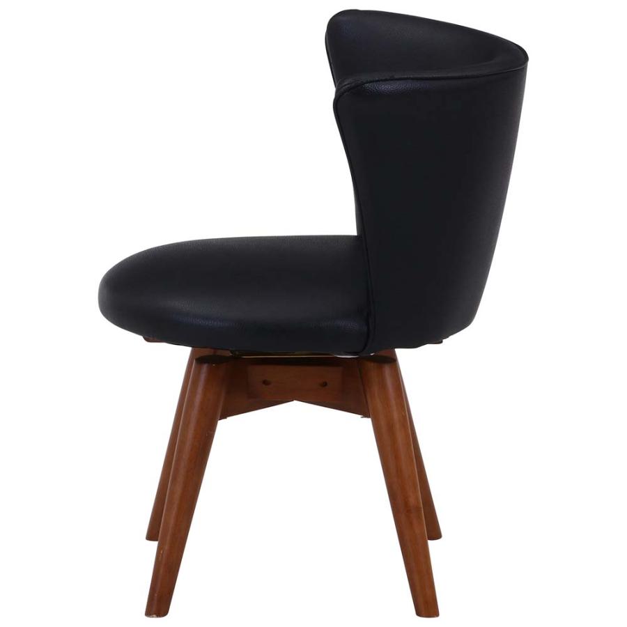 不二貿易 回転式 ダイニングチェア クラム PVC ブラック 88935 | 不二貿易 | 02