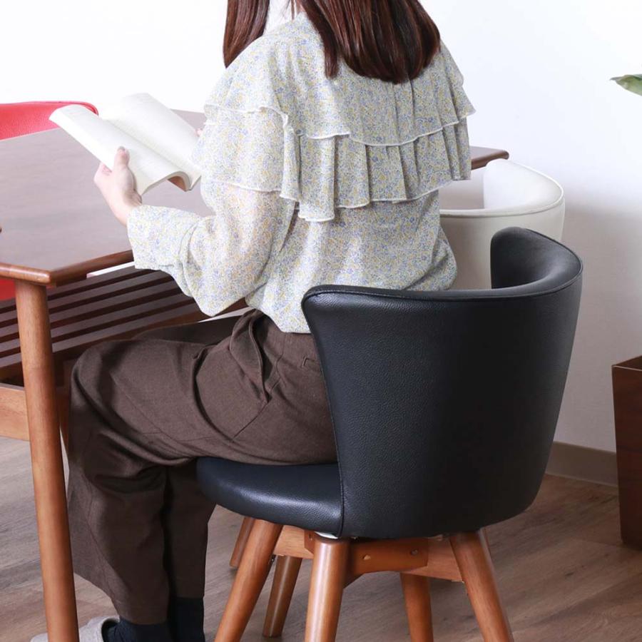 不二貿易 回転式 ダイニングチェア クラム PVC ブラック 88935 | 不二貿易 | 04