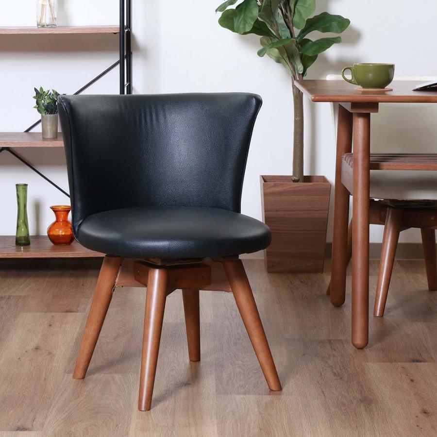 不二貿易 回転式 ダイニングチェア クラム PVC ブラック 88935 | 不二貿易 | 06