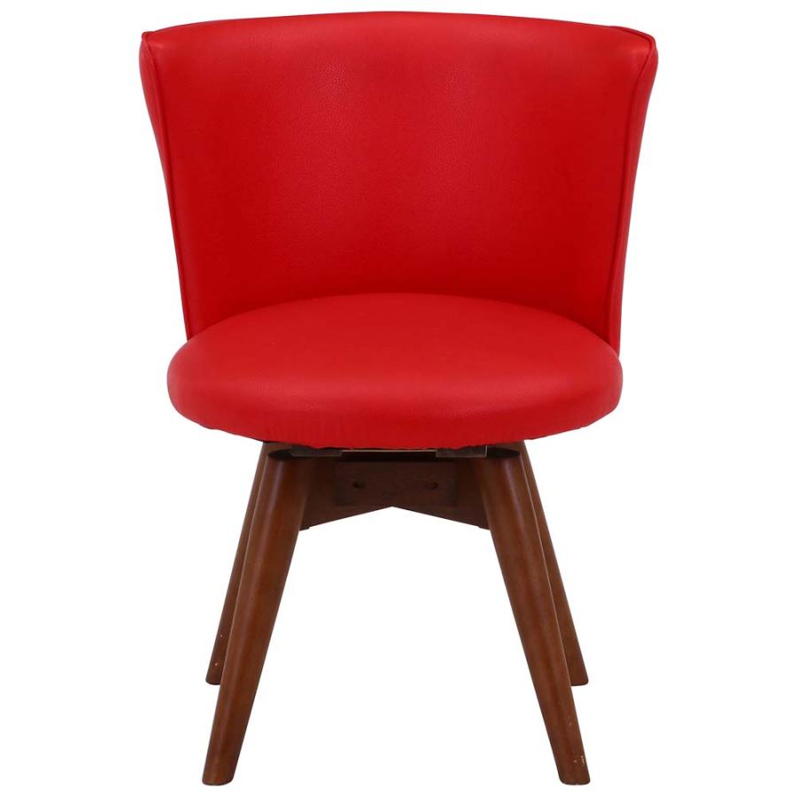 不二貿易 回転式 ダイニングチェア クラム PVC レッド 88936 | 不二貿易 | 01