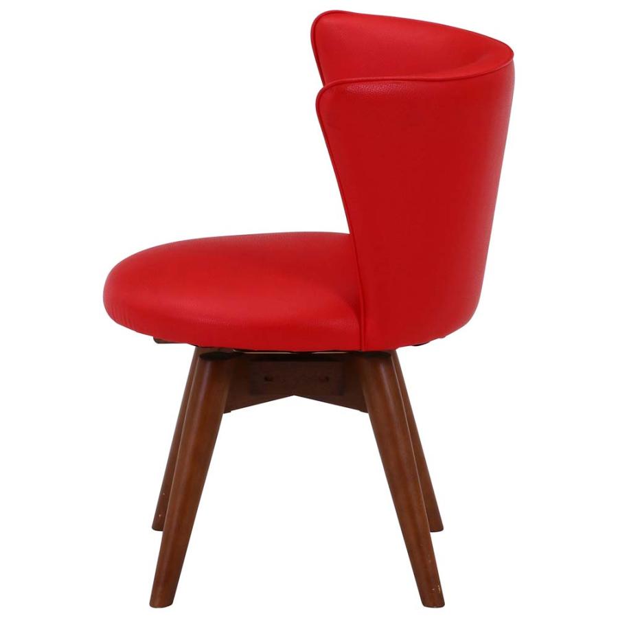 不二貿易 回転式 ダイニングチェア クラム PVC レッド 88936 | 不二貿易 | 02